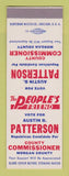 Matchbook Cover - Austin Patterson County Commissioner Morgan SAMPLE