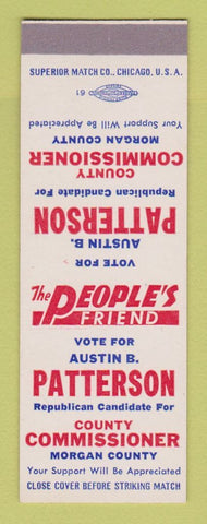 Matchbook Cover - Austin Patterson County Commissioner Morgan SAMPLE