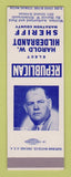 Matchbook Cover - Harold Hildebrandt Sheriff Marathon County WI SAMPLE