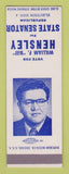 Matchbook Cover - William Bill Hensley State Senator Election SAMPLE