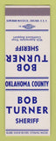 Matchbook Cover - Bob Turner Sheriff Oklahoma County SAMPLE