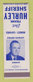 Matchbook Cover - Frank Hurley for Sheriff Election SAMPLE
