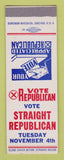 Matchbook Cover - Vote Republican Elections SAMPLE