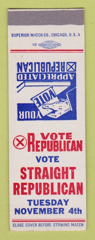 Matchbook Cover - Vote Republican Elections SAMPLE