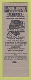 Matchbook Cover - George Mulder Sheriff Election Milwaukee County SAMPLE
