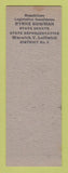 Matchbook Cover - Warwick Leftwich State Rep Oklahoma County SAMPLE