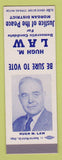 Matchbook Cover - Hugh Law Justice of the Peace Morgan District SAMPLE