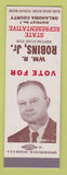 Matchbook Cover - Wm Robins Jr State Rep Oklahoma City OK SAMPLE