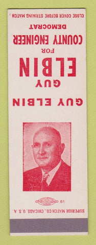 Matchbook Cover - Guy Elbin County Engineer Columbus OH SAMPLE