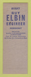 Matchbook Cover - Guy Elbin County Engineer Columbus OH SAMPLE