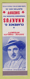 Matchbook Cover - Clarence Knakfus Sheriff  Kenosha WI SAMPLE