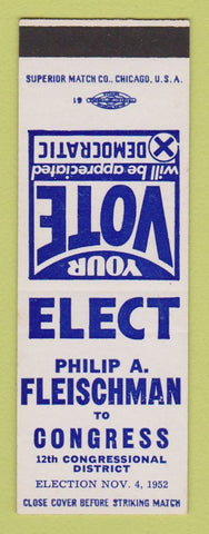Matchbook Cover - Philip Fleischman for Congress Election SAMPLE