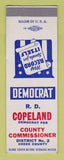 Matchbook Cover - RD Copeland County Commissioner Election Creek SAMPLE