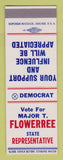 Matchbook Cover - Major T Flowerree State State Rep SAMPLE