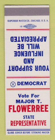 Matchbook Cover - Major T Flowerree State State Rep SAMPLE