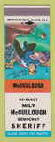 Matchbook Cover - Milt McCullough Sheriff Election SAMPLE