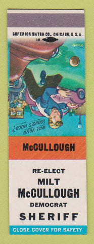 Matchbook Cover - Milt McCullough Sheriff Election SAMPLE