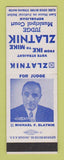 Matchbook Cover - Mike Zlatnik Judge Election WORN SAMPLE
