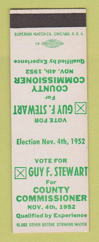 Matchbook Cover - Guy F Stewart County Commissioner SAMPLE