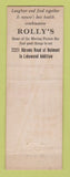 Matchbook Cover - Rolly's Bar Chicago IL WEAR