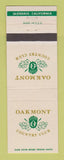 Matchbook Cover - Oakmont Country Club Glendale CA