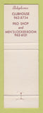 Matchbook Cover - Battle Creek Country Club Battle Creek MI