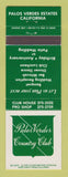 Matchbook Cover - Palos Verdes Country Club CA