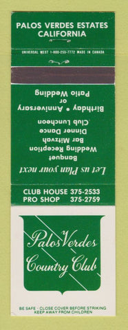 Matchbook Cover - Palos Verdes Country Club CA