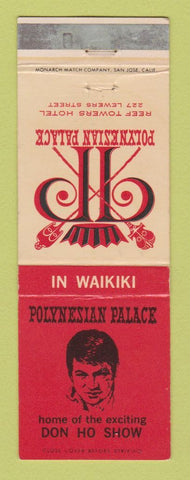 Matchbook Cover - Polynesian Palace Waikiki Hawaii Don Ho WEAR