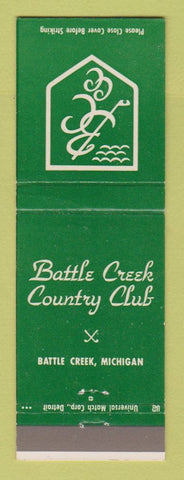 Matchbook Cover - Battle Creek Country Club Battle Creek MI
