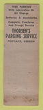 Matchbook Cover - Thorsen's Parking Service Portland OR