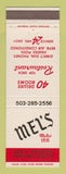 Matchbook Cover - Mel's Motor Inn Portland OR