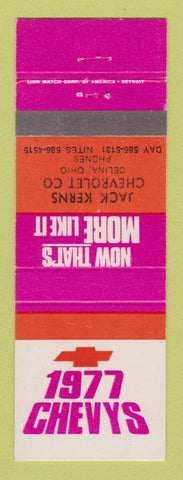 Matchbook Cover - 1977 Chevrolet Jack Kerns Celina OH