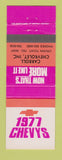 Matchbook Cover - 1977 Chevrolet Carroll Crown Point IN