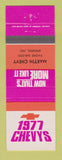 Matchbook Cover - 1977 Chevrolet Martin Bremen IN