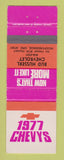 Matchbook Cover - 1977 Chevrolet Bud Husserl Independence OR