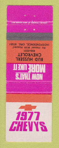 Matchbook Cover - 1977 Chevrolet Bud Husserl Independence OR