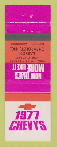 Matchbook Cover - 1977 Chevrolet Larson Superior WI