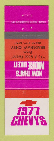 Matchbook Cover - 1977 Chevrolet Bradshaw Cedar City UT