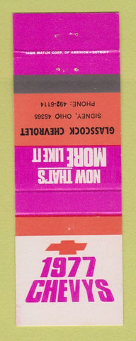 Matchbook Cover - 1977 Chevrolet Glasscock Sidney OH