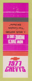 Matchbook Cover - 1977 Chevrolet J Miles Motors San Saba TX
