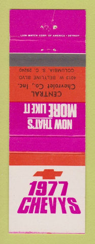 Matchbook Cover - 1977 Chevrolet Central Columbia SC