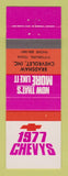 Matchbook Cover - 1977 Chevrolet Bradshaw Pittsburg TX