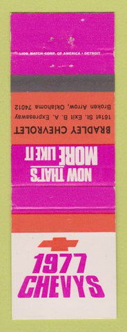 Matchbook Cover - 1977 Chevrolet Bradley Broken Arrow OK
