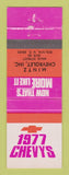 Matchbook Cover - 1977 Chevrolet Mintz Bolivia NC WEAR
