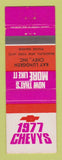 Matchbook Cover - 1977 Chevrolet Ray Lundgren Randolph NY
