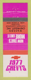 Matchbook Cover - 1977 Chevrolet Wasson Lusk WY