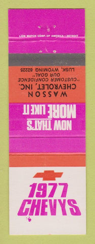 Matchbook Cover - 1977 Chevrolet Wasson Lusk WY