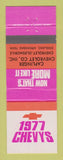 Matchbook Cover - 1977 Chevrolet Caplinger Oldsmobile England AR