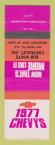 Matchbook Cover - 1977 Chevrolet Bob White Bay Minette AL